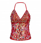 Halter Sequin Crop Top