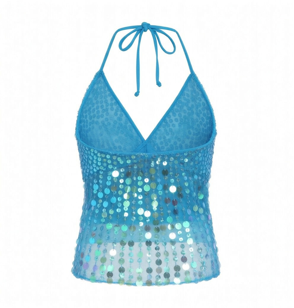 Halter Sequin Crop Top