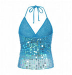 Halter Sequin Crop Top