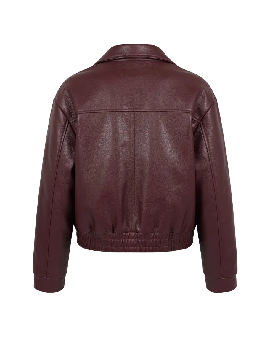Burgundy Retro Biker Jacket