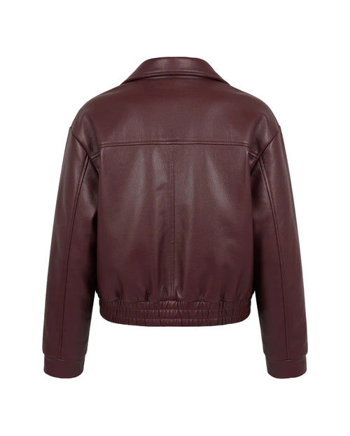 Burgundy Retro Biker Jacket