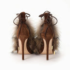 Faux Fur Strappy Heels