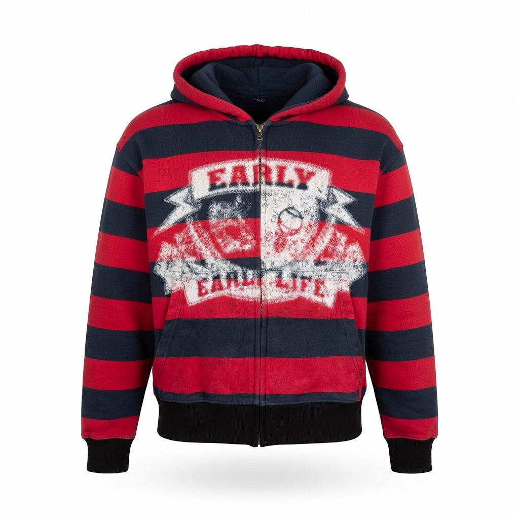 Vintage Striped Hoodie