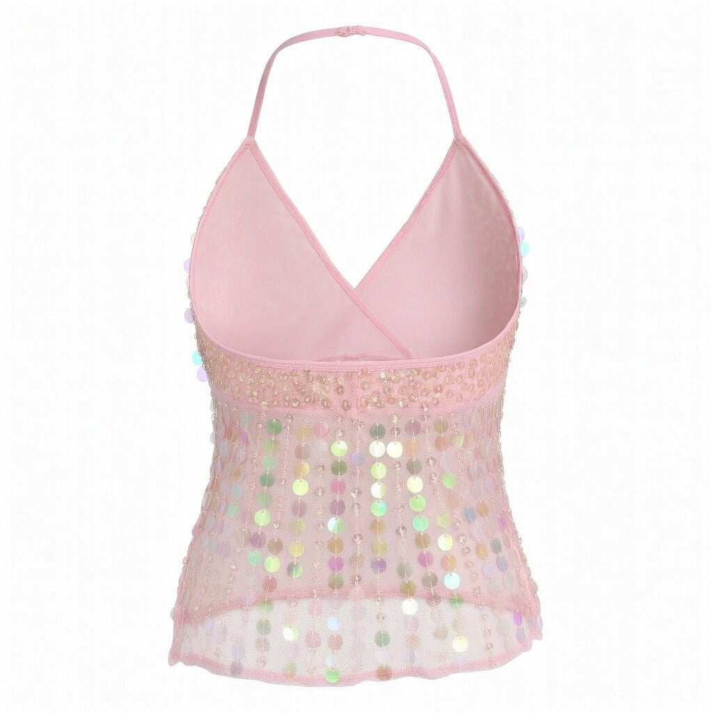 Halter Sequin Crop Top