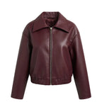 Burgundy Retro Biker Jacket