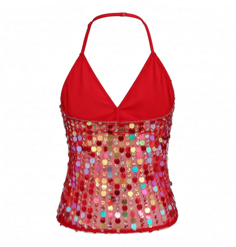 Halter Sequin Crop Top