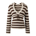 Striped V-Neck Knit Sweater